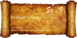 Szőnyi Ilona névjegykártya